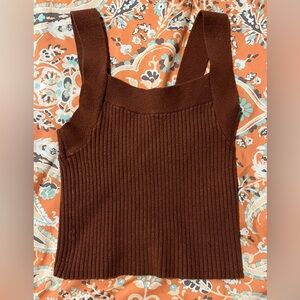 Abercrombie & Fitch Brown Ribbed Knit Tank Top size XS